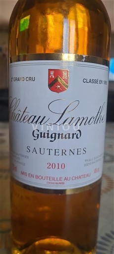 Bordeaux Sauternes Château Lamothe Guignard 2eme grand cru classé en 1855 2010