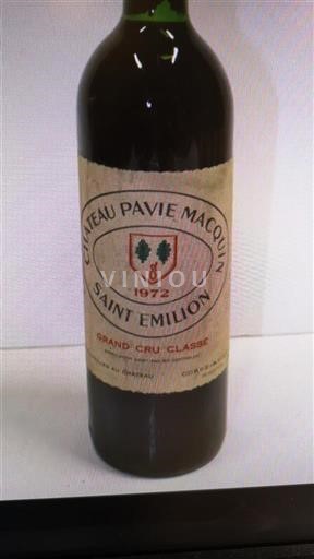 Bordeaux Saint-Émilion Grand Cru Château Pavie Macquin 1972