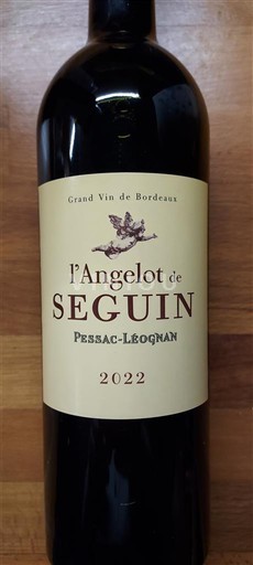 Bordeaux Pessac-Léognan Château Seguin L'Angelot de Séguin 2022