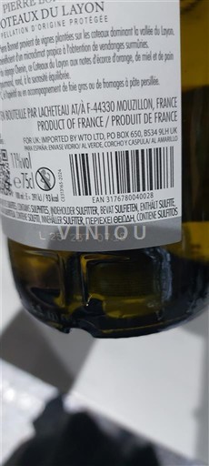 Vin Blanc moelleux Pierre Bonnet 2024 France Vallée de la Loire Coteaux-du-layon AOC