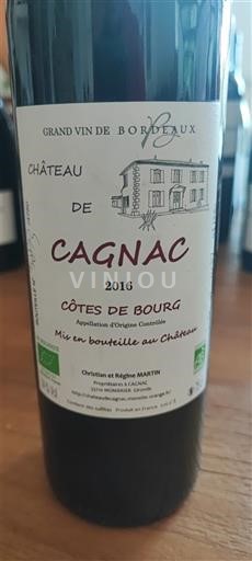 Bordeaux Côtes-de-Bourg Château Cagnac 2016