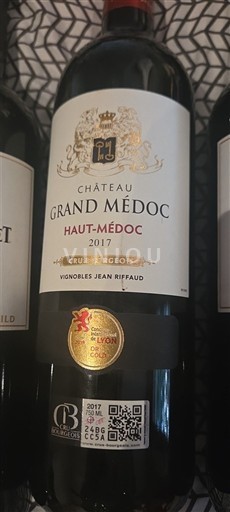 Vin Rouge sec Château Grand Médoc 2017 France Bordeaux Haut-Médoc AOC