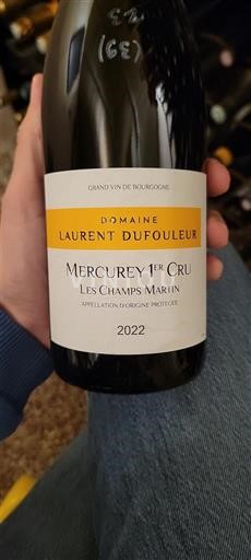 Burgundsko Mercurey Premier Cru Domaine Laurent Dufouleur Les Champs Martin 2022