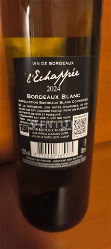 Bordeaux Bordeaux hvid L'Échappée 2024