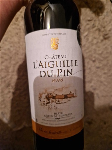 Bordeaux Blaye-Côtes-de-Bordeaux Château L'Aiguille du Pin 2016