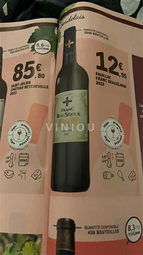 Bordeaux Pauillac Franc Beauséjour 2022