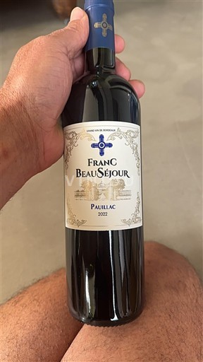 Vin Rouge sec Franc BeauSéjour 2022 France Bordeaux Pauillac AOC
