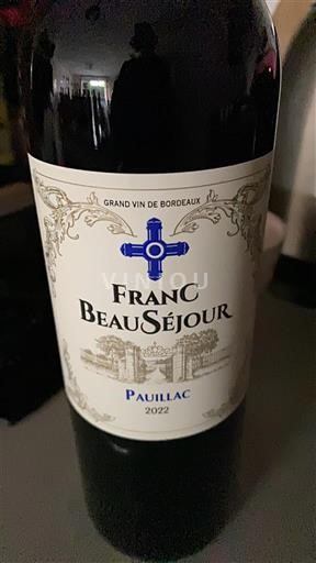 Bordeaux Pauillac Franc Beauséjour 2022