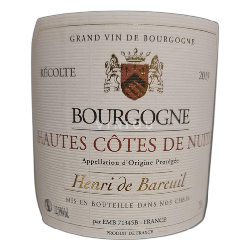 Burgundi Hautes Côtes de Nuits Henri de bareuil 2019
