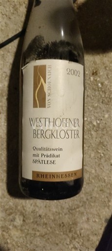Rheinhessen Von Schoenborn Westhofener Bergkloster 2002
