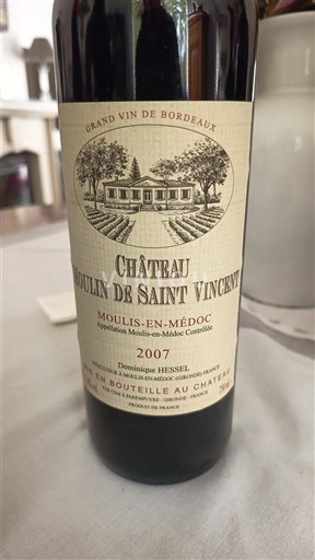 Bordeaux Moulis-en-Médoc Château Moulin de Saint Vincent 2007