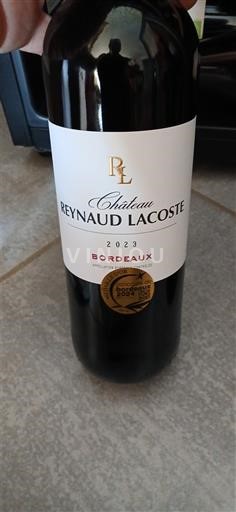 Vin Rouge sec Château Reynaud Lacoste 2023 France Bordeaux AOC