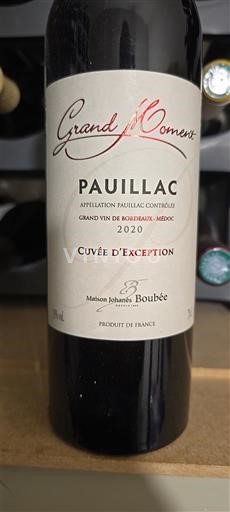 Bordeaux Pauillac Grand Cru Maison Johanès Boubée d'Exception 2020