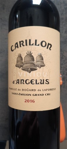 Bordeaux Saint-Émilion Grand Cru Carillon Angelus 2016