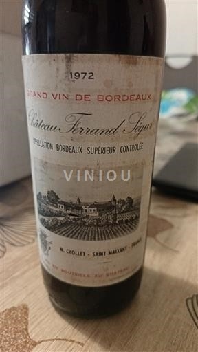 Bordéus Bordeaux Superior Château Ferrand Signac 1972