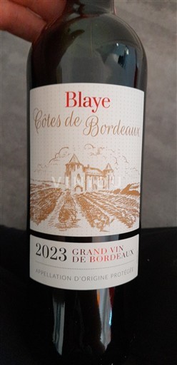 Vin Rouge sec nc 2023 France Bordeaux Blaye-côtes-de-bordeaux AOC