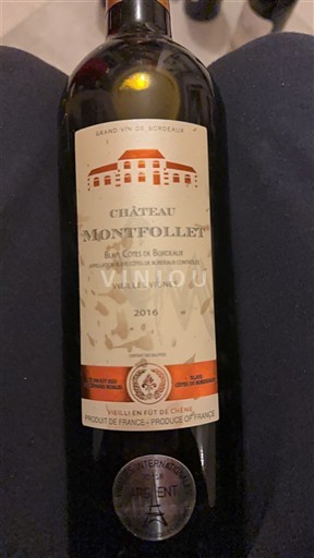 Bordeaux Blaye Côtes de Bordeaux Château Montfollet Vieilles Vignes 2016