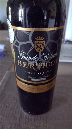 Vin Rouge sec Grande Réserve Bervicot 2015 France Bordeaux AOC