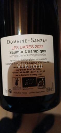 Loire Valley Saumur-Champigny Domaine Sanzay Les Dares 2022
