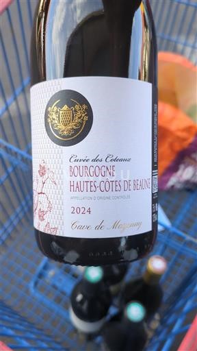Vin Rouge sec Cuvée des Coteaux Cave de Mazenay 2024 France Bourgogne Hautes Côtes de beaune AOC