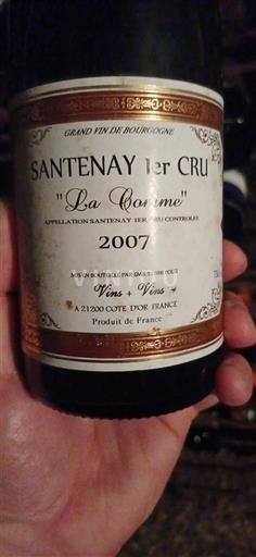 Borgoña Santenay Premier Cru Vins  Vins La Comme 2007