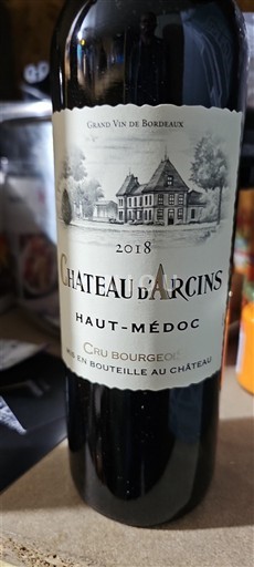 Bordeaux Haut-Médoc Cru Bourgeois Château Arcins 2018