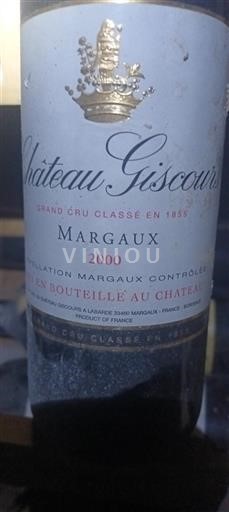 Bordeaux Margaux Grand Cru Château Giscours 2000
