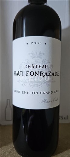 Bordeaux Saint-Émilion Grand Cru Château Haut Fonrazade 2008