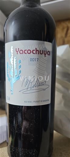 Vin Rouge sec Yacochuya 2017 Argentine Salta