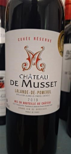 Bordeaux Lalande-de-pomerol Château Musset Réserve 2019