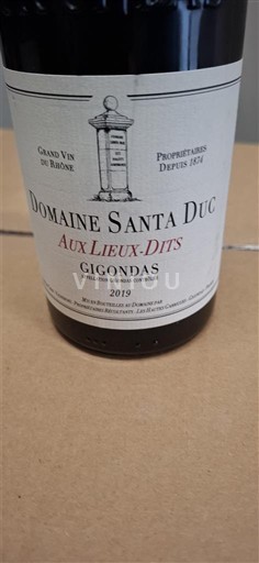Rhônen laakso Gigondas Domaine Santa Duc Aux Lieux-Dits 2019