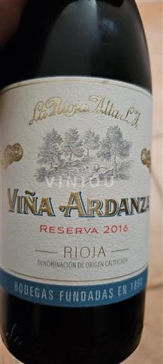 La Rioja Rioja La Rioja Alta S.A. Vina Ardanza Reserva 2016