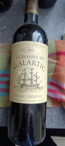 Bordeaux Pessac-Léognan Malartic La Réserve de Malartic 2012
