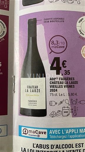 Langvedok Faugères Château La Lauze Vieilles Vignes 2024
