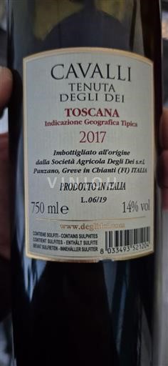 Tuscany Not Specified Cavalli Tenuta Degli Dei 2017