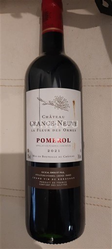 Bordeaux Pomerol Château Grange-Neuve La Fleur Des Ormes 2021