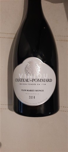 Burgundsko Pommard Château Pommard Clos Marey-Monge Monopole 2014