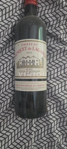Vin Rouge sec Château Lesquerey de Lagarde 2015 France Bordeaux Blaye-côtes-de-bordeaux AOC