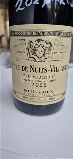 Burgundi Côte de Nuits -kylät Domaine Louis Jadot Le Vaucrain 2022