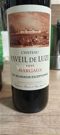 Vin Rouge sec Château Paveil de Luze 2023 France Bordeaux Margaux AOC