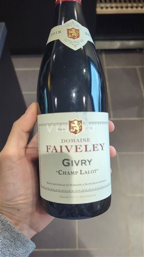Bourgogne Givry Domaine Faiveley Champ Lalot 2018