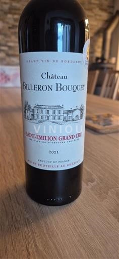 Bordeaux Saint-Émilion Château Billeron Bouquey 2011