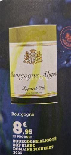 Burgundsko Bourgogne-aligoté Domaine Pigneret 2023