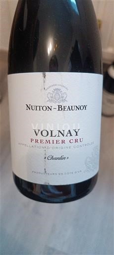Vin Rouge sec Chanlin Nuiton Beaunoy 2021 France Bourgogne Volnay AOC Premier Cru