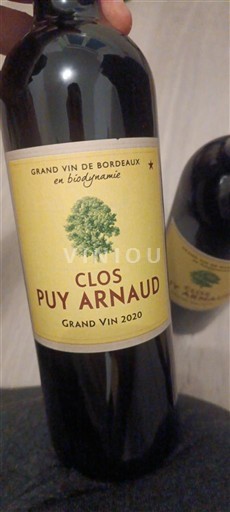 Bordeaux Castillon-côtes-de-bordeaux Clos Puy Arnaud Grand Vin 2020