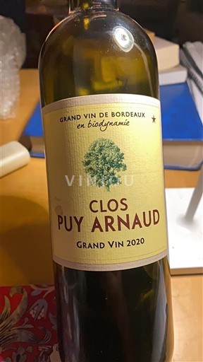 Bordeaux Castillon-côtes-de-bordeaux Clos Puy Arnaud Grand Vin 2020