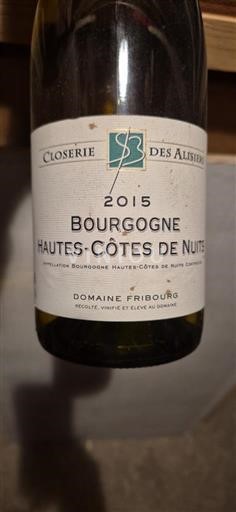 Burgundi Hautes Côtes de Nuits Domaine Fribourg Closerie des Alisiers 2015