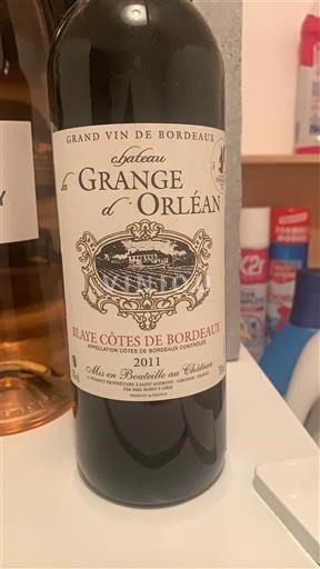 Vin Rouge sec Château La Grange Orléan 2011 France Bordeaux Blaye-côtes-de-bordeaux AOC