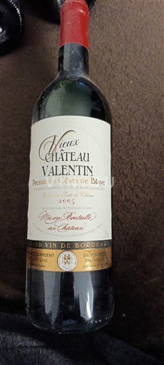 Vin Rouge sec Château Vieux Valentin 2005 France Bordeaux AOC