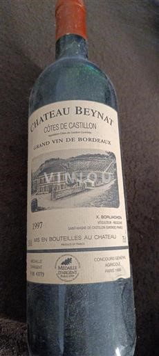 Vin Rouge sec Château Beynat 1997 France Bordeaux AOC